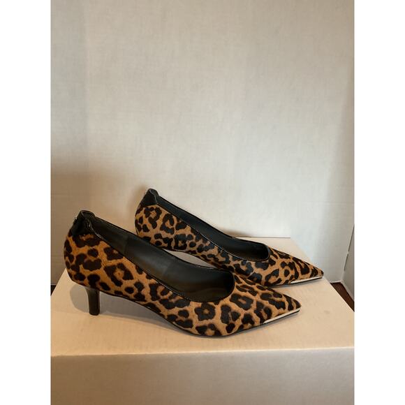 Franco Sarto- Khalsa- Calf Hair Leather - Leopard print, Kitten Heel - Pumps-9M - Picture 3 of 10